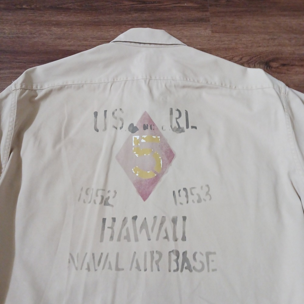 Polo Ralph Lauren Hawaii Naval Air Base Military Shirt Khaki Tan‎ XXL RL-67